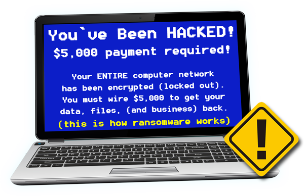 laptop with ransomware